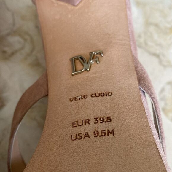 DIANE VON FURSTENBERG Suede Leather Slingback Stiletto Heels Strappy Sandals - Picture 8 of 11